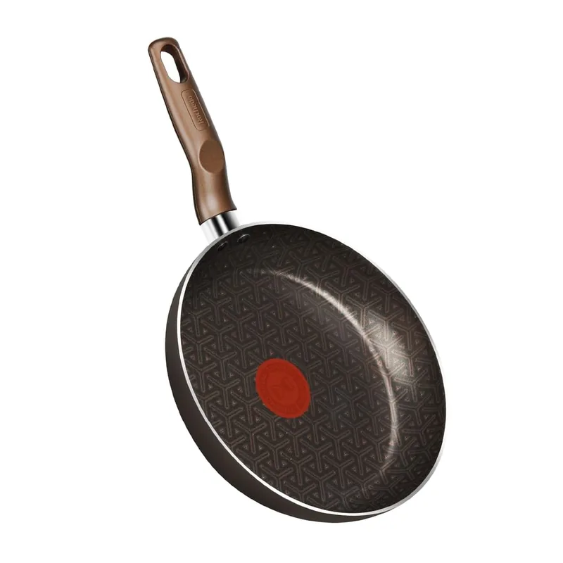 Frigideira Rochedo Expert Chocolate 24cm, com Antiaderente Resist 5X, reforçado com Partículas Minerais, Alumínio de Alta Espessura, Base Limpa Fácil e Thermo-Sinal