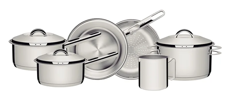 Tramontina Jogo de Panelas de Aço Inox 6 peças Solar