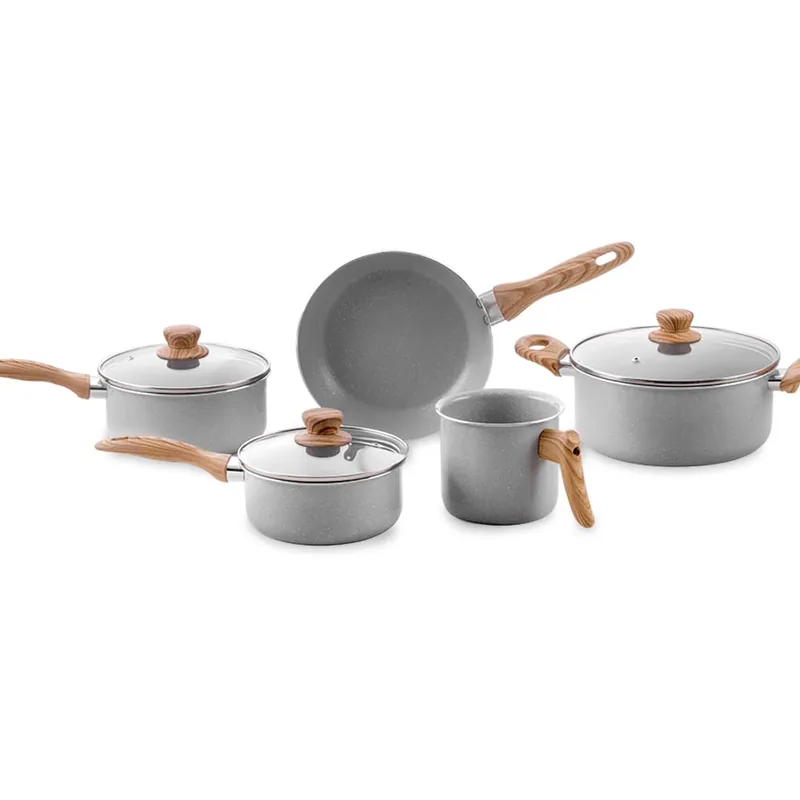 Brinox - Jogo de Panelas 5 Peças Ceramic Life Easy - Cinza